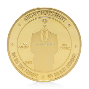 Pièce de Bitcoin - Edition spéciale Anonymous - Souvenir - the bitcoin club 