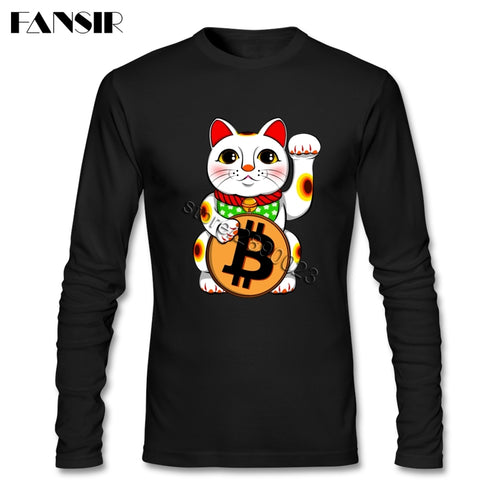 Tee shirt manches longues - Chat et Bitcoin - the bitcoin club 