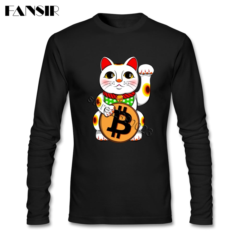 Tee shirt manches longues - Chat et Bitcoin - the bitcoin club 