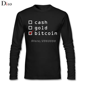 Tee shirt manches longues - Cash, Gold or Bitcoin ? - the bitcoin club 