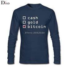 Tee shirt manches longues - Cash, Gold or Bitcoin ? - the bitcoin club 