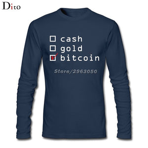 Tee shirt manches longues - Cash, Gold or Bitcoin ? - the bitcoin club 