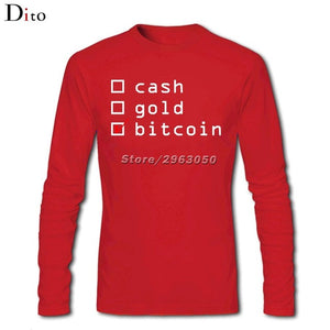 Tee shirt manches longues - Cash, Gold or Bitcoin ? - the bitcoin club 