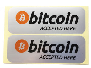 Lot de 60 autocollants avec inscription « BITCOIN ACCEPTED HERE » - the bitcoin club 