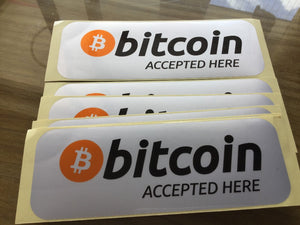 Lot de 60 autocollants avec inscription « BITCOIN ACCEPTED HERE » - the bitcoin club 