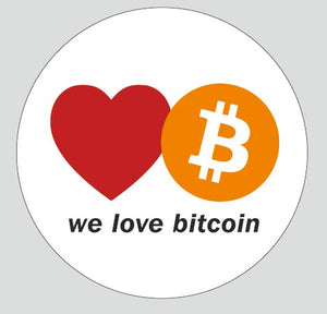 Lot de 50 autocollants « WE LOVE BITCOIN » - the bitcoin club 