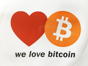 Lot de 50 autocollants « WE LOVE BITCOIN » - the bitcoin club 