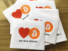 Lot de 50 autocollants « WE LOVE BITCOIN » - the bitcoin club 